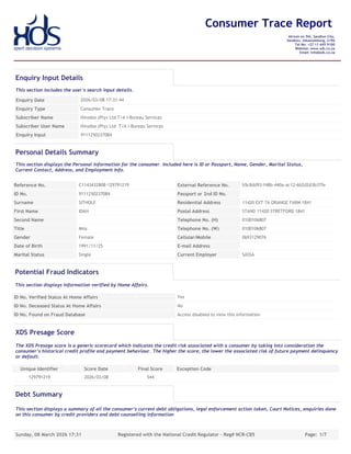 Comprehensive Consumer Credit and Trace Report Analysis for Risk ...