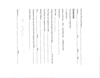 Credit report request form