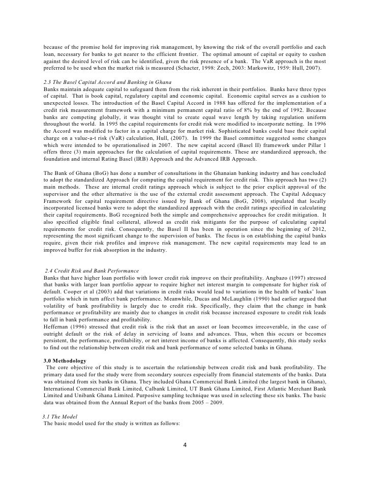 Thesis on credit risk management in ghanaian banks