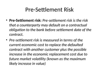 Setlement Risk Credit Risk Management slides very easy .ppt
