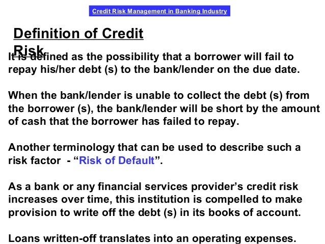 Credit Risk Management Lecture