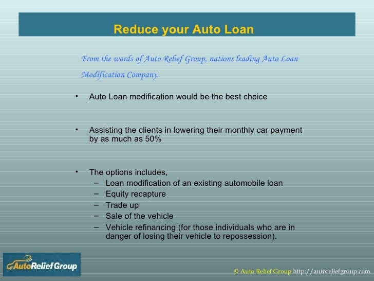 Credit Score & Auto Loan Modification