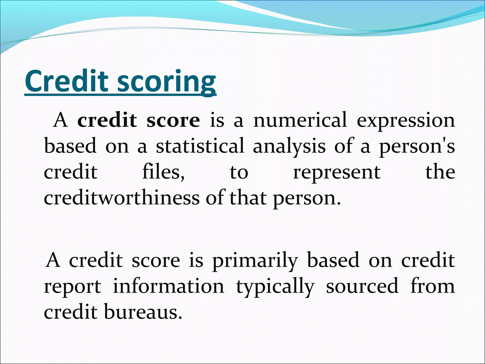 Credit scoring PPT
