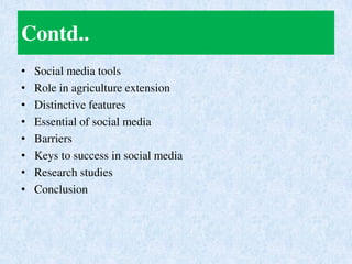 Role of Social media in extension | PDF