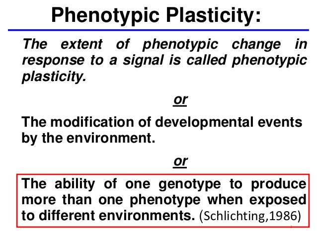 PHENOTYPIC PLASTICITY IN CROP PLANTS