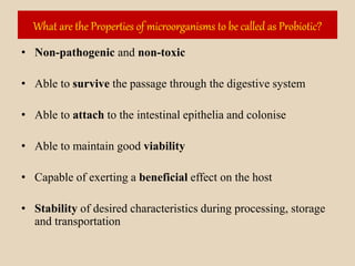 Probiotic: An alternate bio-agent in food and agricultural industry | PPTX