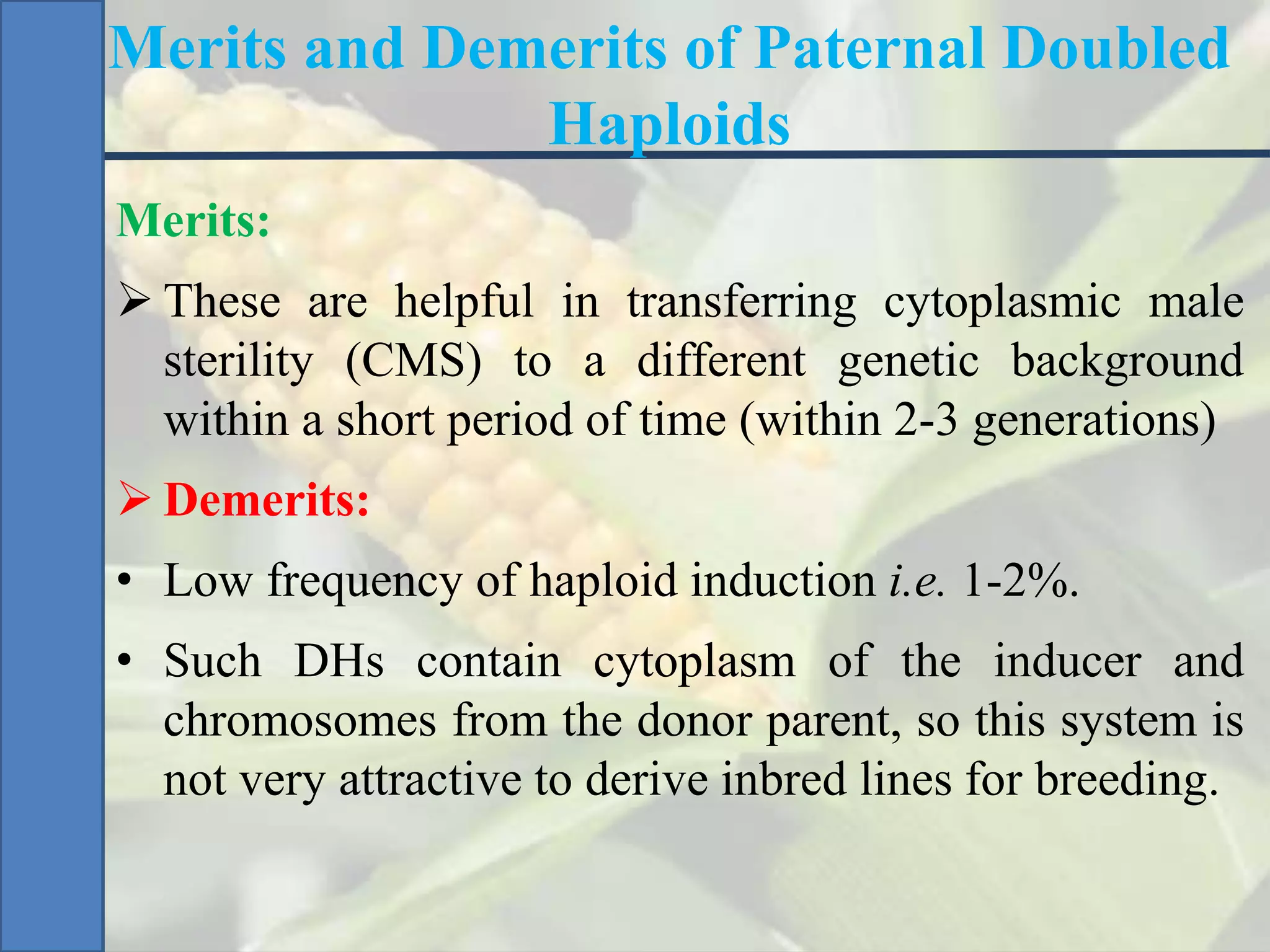 Doubled Haploid Technology for Line Development in Maize Biology Diagrams
