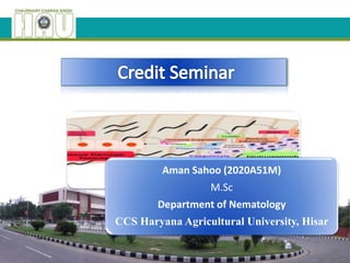Presented by
Aman Sahoo (2020A51M)
M.Sc
Department of Nematology
CCS Haryana Agricultural University, Hisar
 