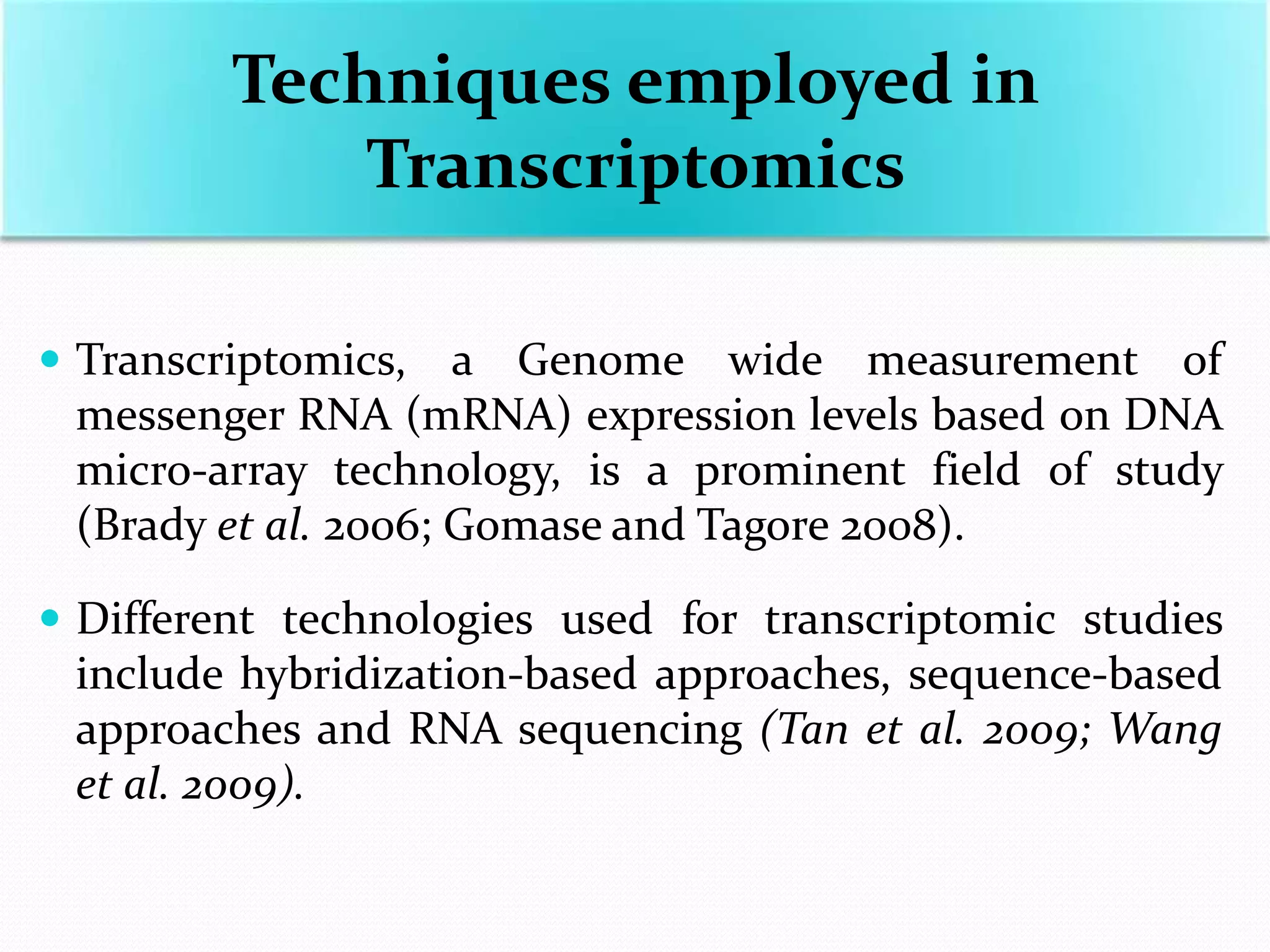 Transcriptomics: A time efficient tool for crop improvement | PPTX