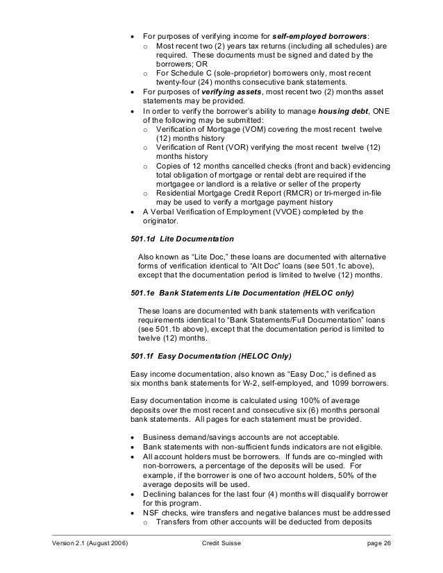 credit suisse sellers guide