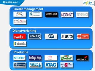 Dienstverlening Credit management Productie Clienten o.a.: 