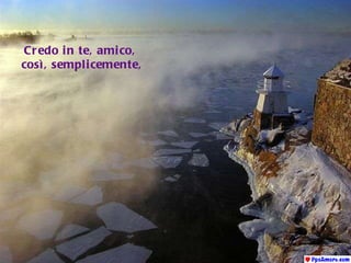 Credo in te, amico,  così, semplicemente, 