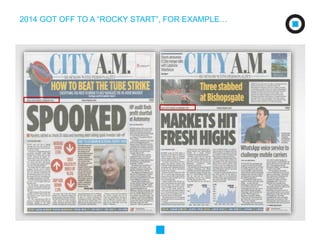 2014 GOT OFF TO A “ROCKY START”, FOR EXAMPLE… 
 