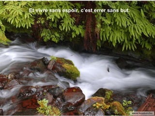 Et vivre sans espoir, c’est errer sans but. 