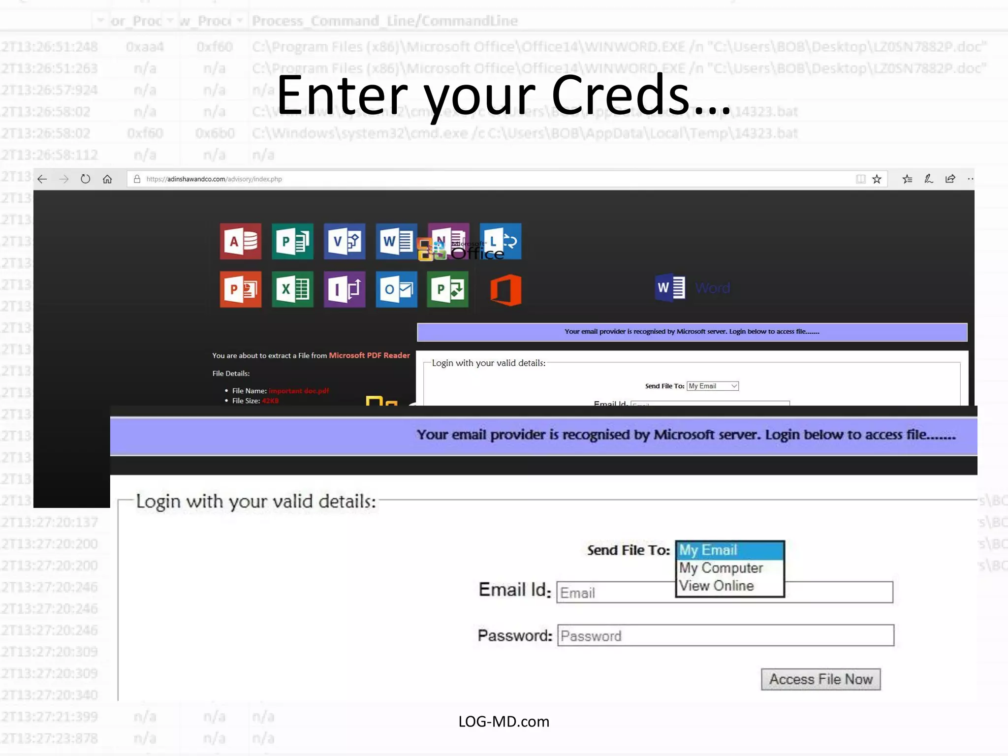 Enter your Creds…
LOG-MD.com
 