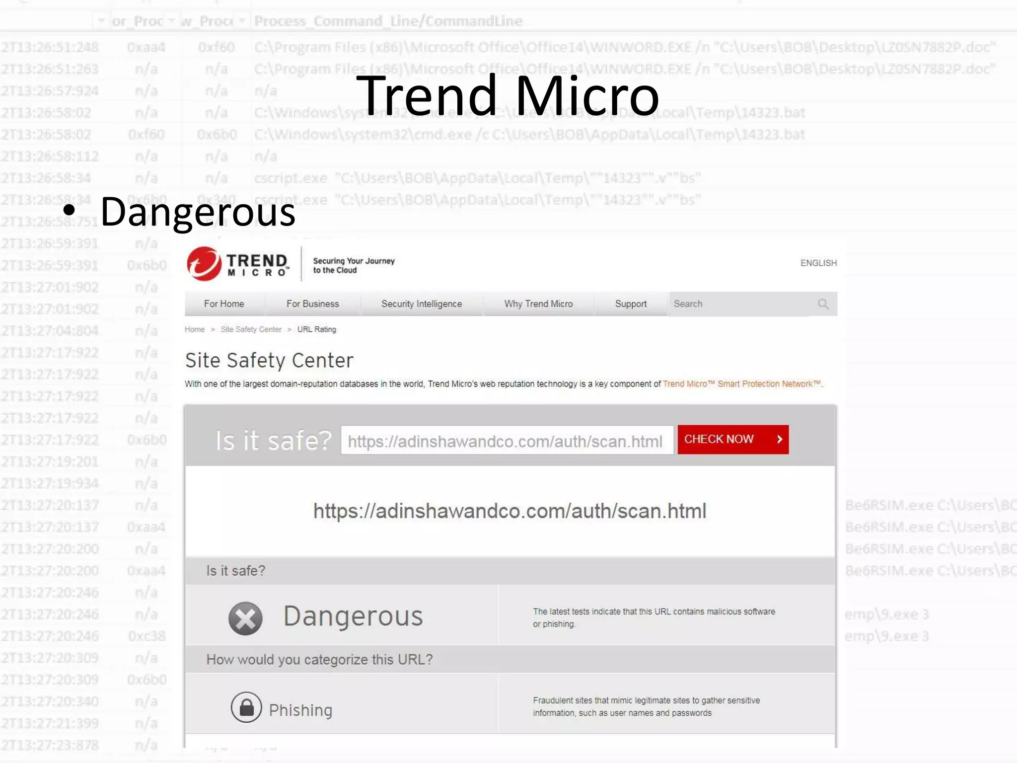 Trend Micro
• Dangerous
LOG-MD.com
 