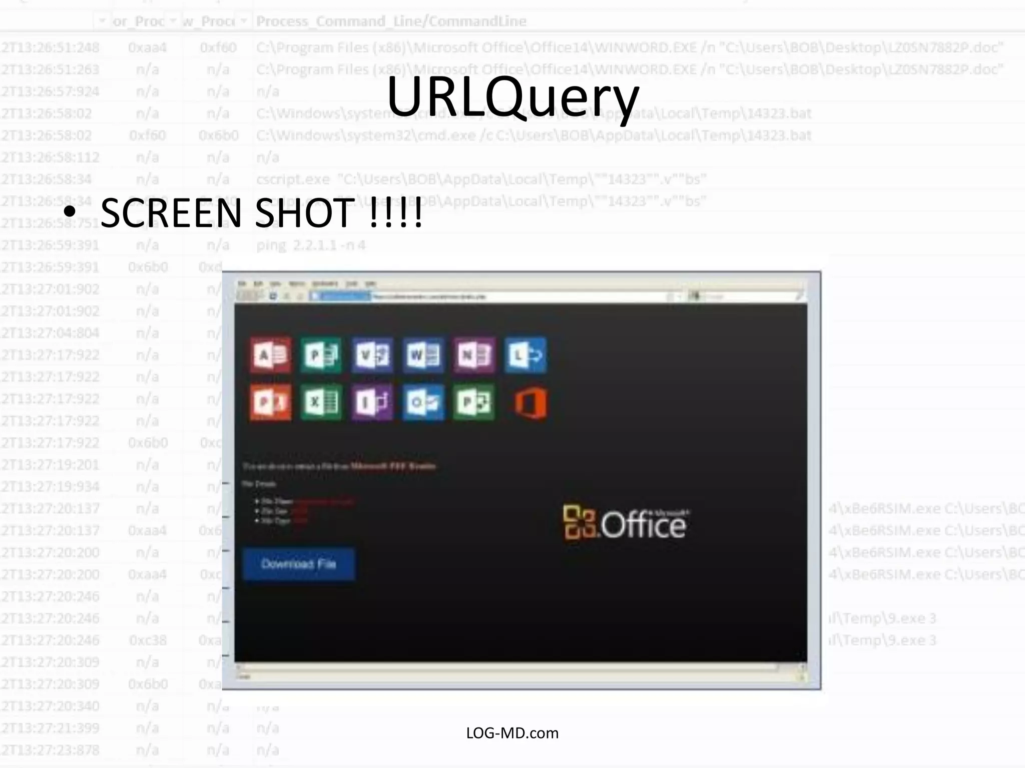 URLQuery
• SCREEN SHOT !!!!
LOG-MD.com
 