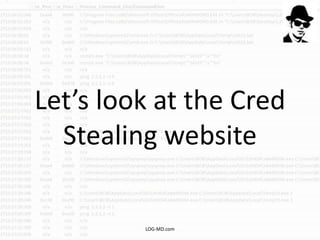 Let’s look at the Cred
Stealing website
LOG-MD.com
 