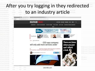 After you try logging in they redirected
to an industry article
LOG-MD.com
 