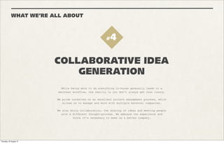Project


WINDOWS
PHONE
Tags

SOCIAL MEDIA SKINNING
FACEBOOK TAB
WORDPRESS SITE
                               Owen - be good to
                               use an updated
Brief                          screenshot here.
Re-brand a couple of Windows   http://www.mykindofphone.com/
Phone blogs and social media
pages including Facebook,
Twitter and Youtube.


Technology
HTML / CSS / JS
Custom CMS
Wordpress skin
Cloud hosting with Pagodabox




 LAUNCH
 