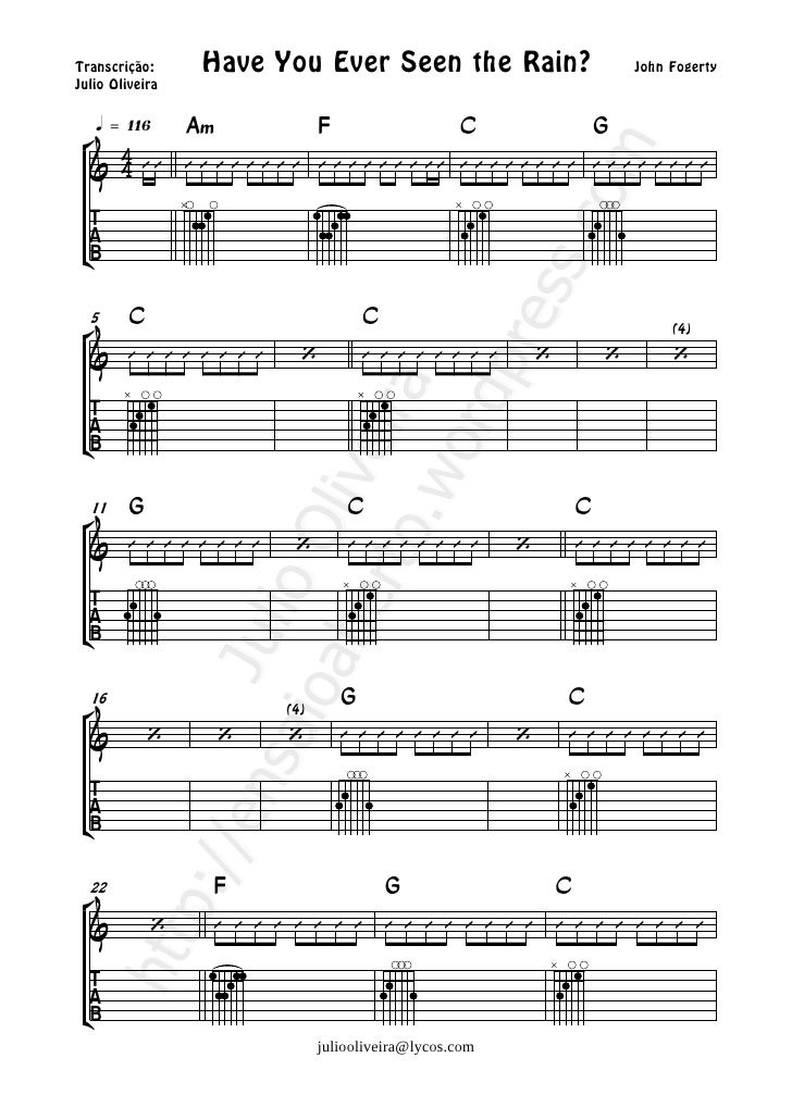 Creedence Have You Ever Seen The Rain Letra Español