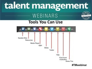 #TMwebinar 
Speaker Bios 
Resources 
Media Player 
Q&A 
Slides 
Twitter 
Help 
Post Event 
Evaluation 
Share This 
 