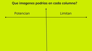 Que imagenes podrias en cada columna?
Potencian Limitan
 