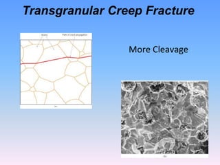 Transgranular Creep Fracture
More Cleavage
 