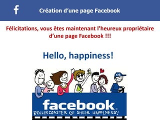 Créer une page Facebook
Création d’une page Facebook
Félicitations, vous êtes maintenant l’heureux propriétaire
d’une page Facebook !!!
 