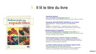 1 . Il lit le titre du livre
 