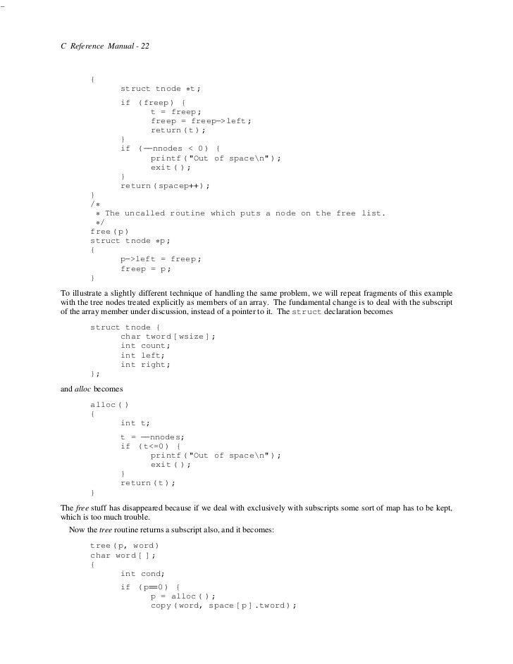 C reference manual