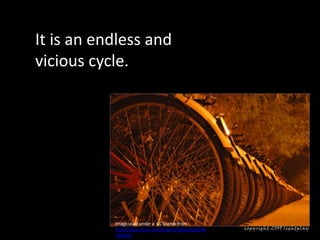 It is an endless and vicious cycle.,Image used under a  CC license from http://www.flickr.com/photos/lightplay/4046350283/