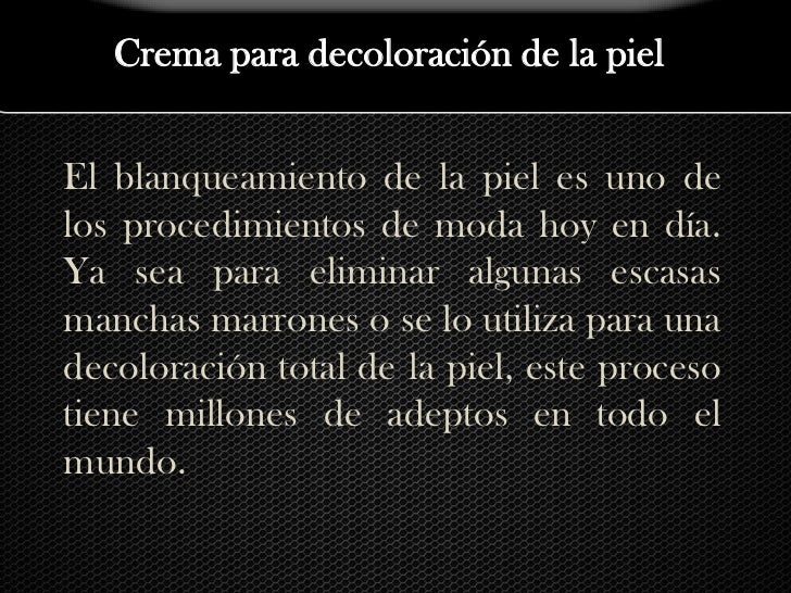 Que el blanqueamiento de la peca