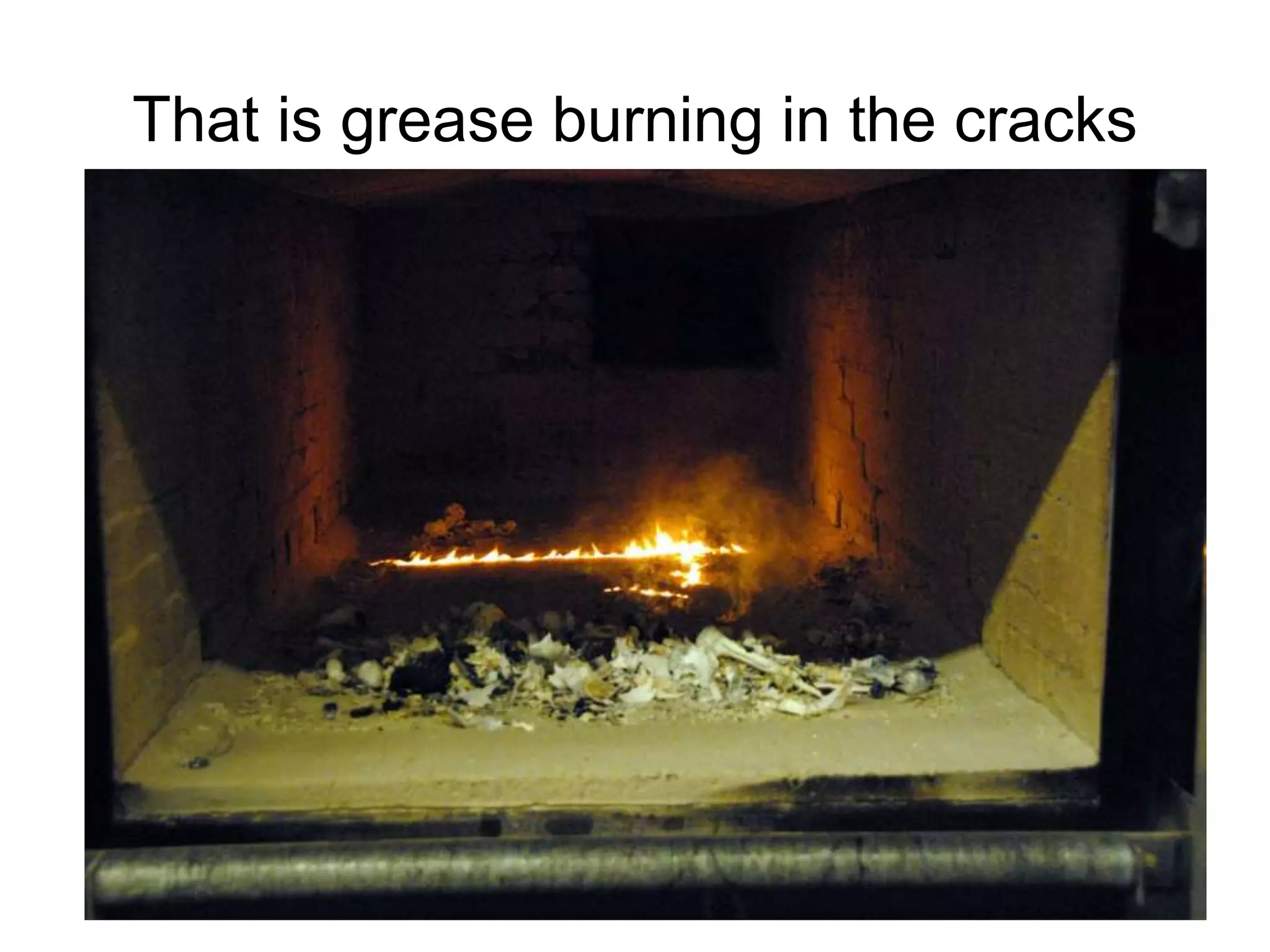 That is grease burning in the cracks
 