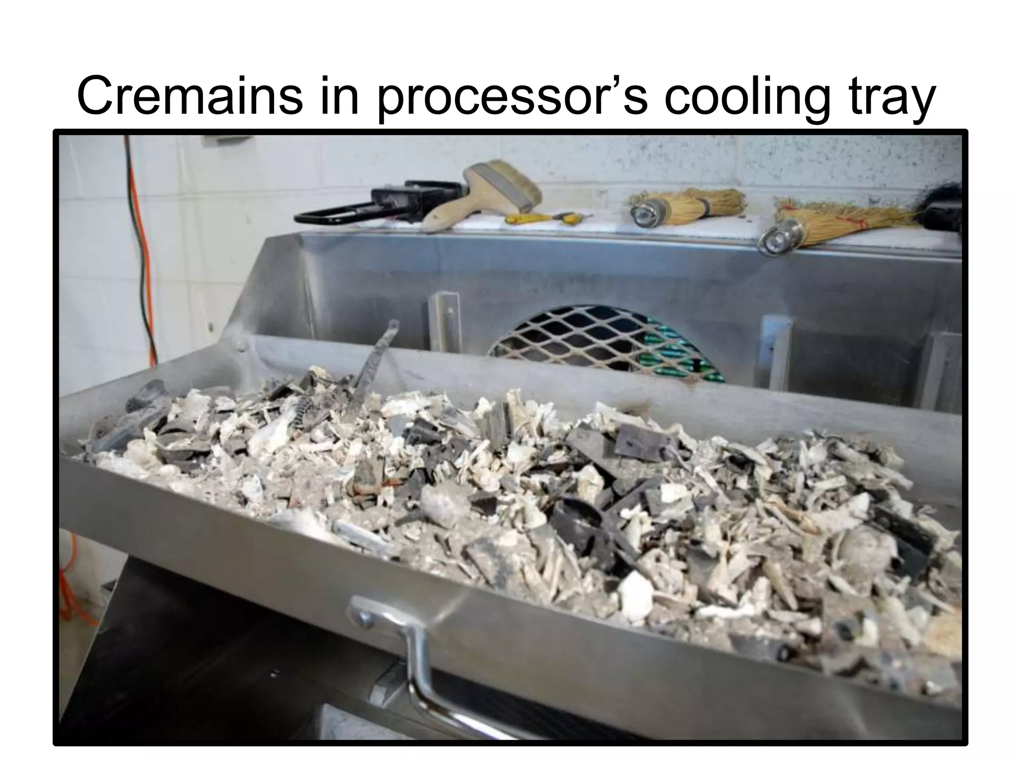 Cremains in processor’s cooling tray
 