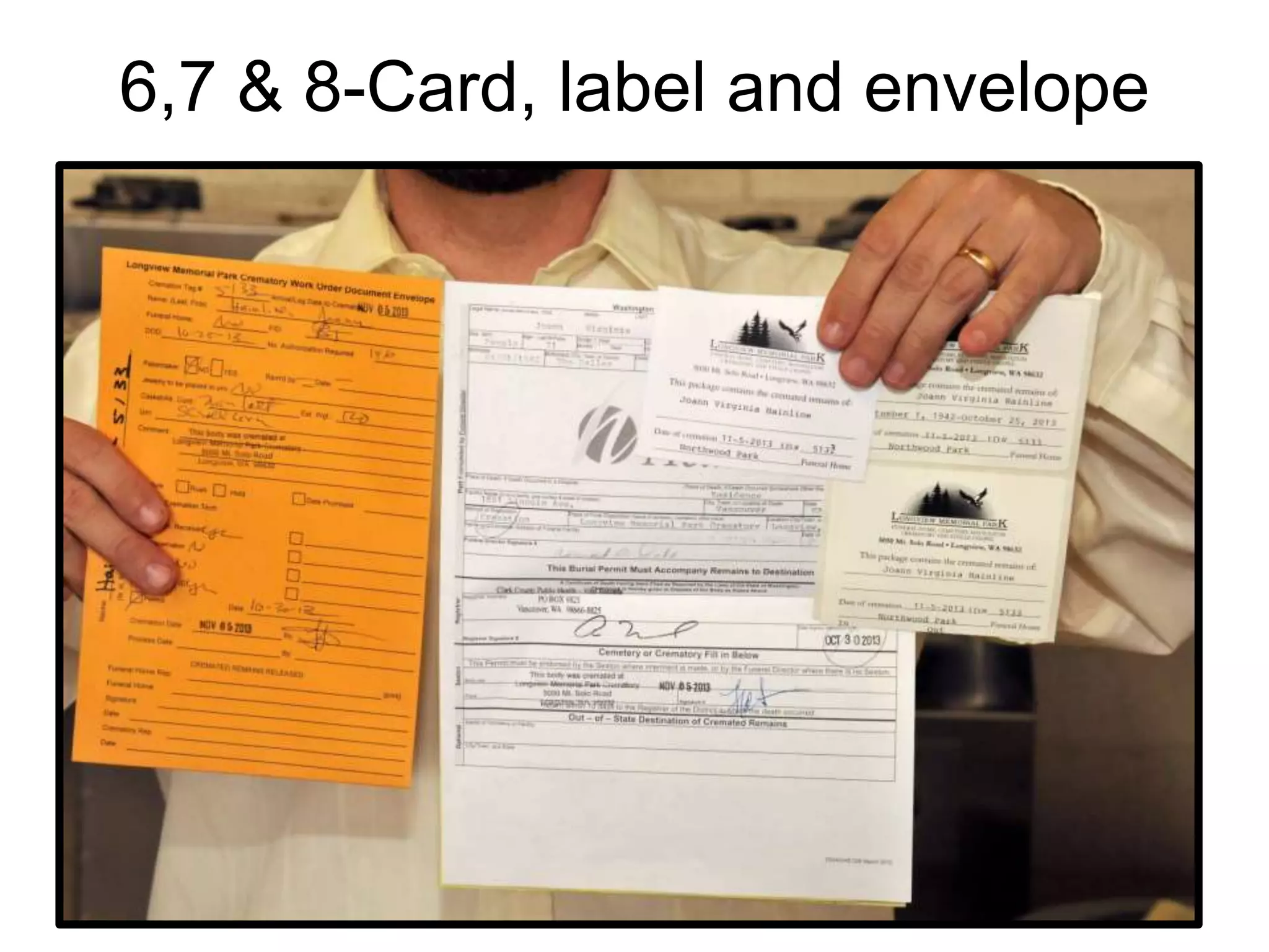 6,7 & 8-Card, label and envelope
 