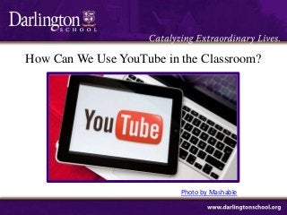 How Can We Use YouTube in the Classroom?




                          Photo by Mashable
 