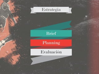 Estrategia




  Brief

Planning

Evaluación
 