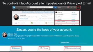 25
Tu controlli il tuo Account e le impostazioni di Privacy ed Email
 