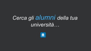Cerca gli alumni della tua
università…
 