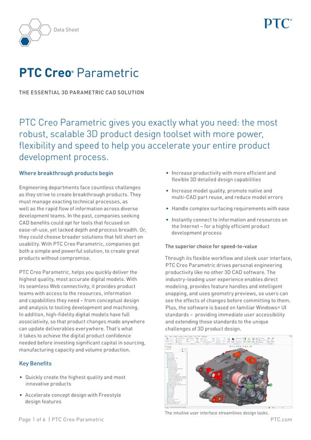 Creo Parametric Comprehensive 3D CAD Software for Advanced Product