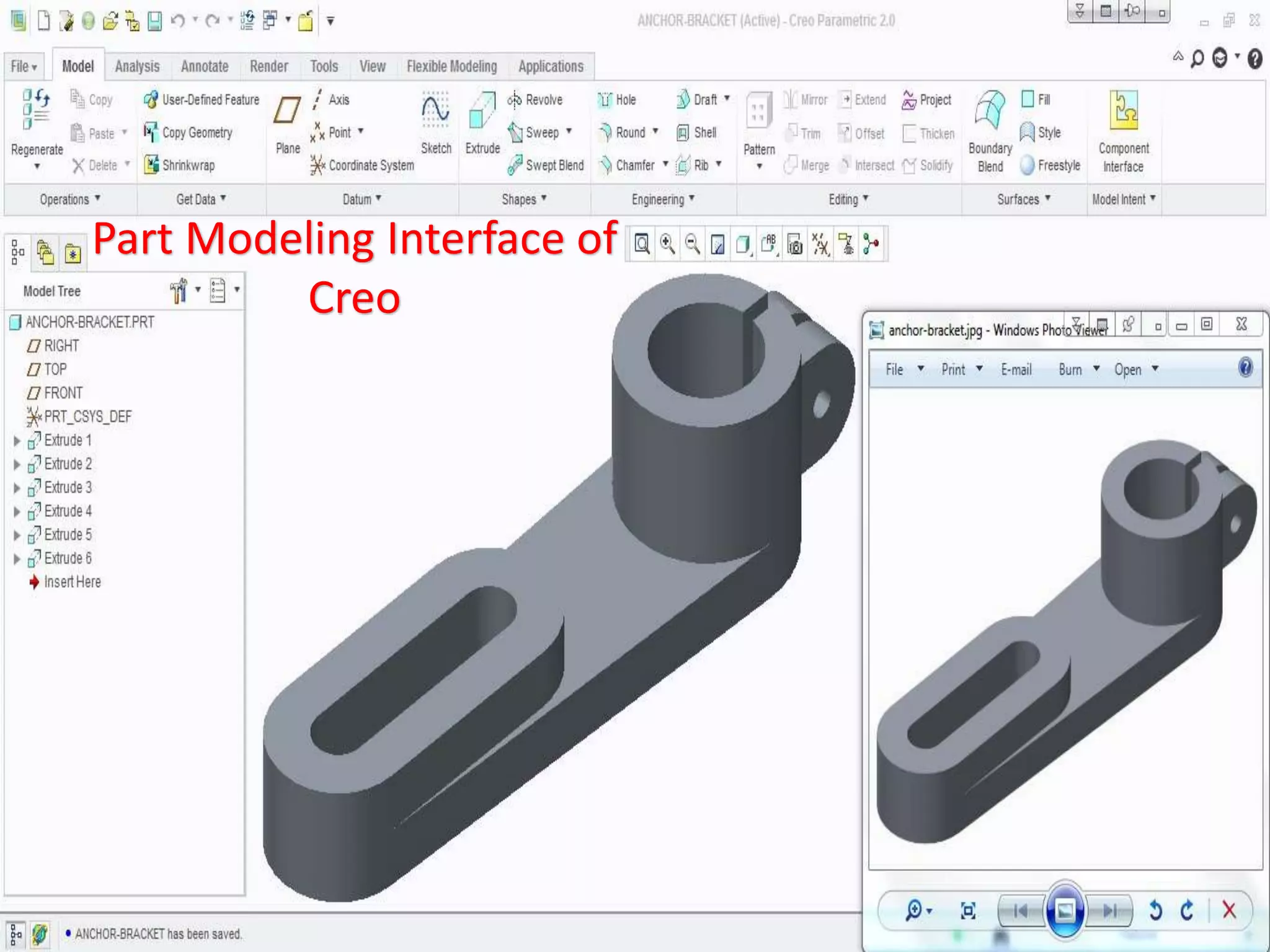 Part Modeling Interface of
Creo
 