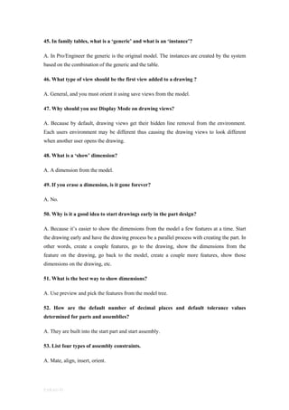 CREO / PROE QUESTIONS | PDF