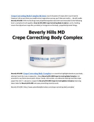Crepe Correcting Body Complex Reviews Http Www Potentbodyformation