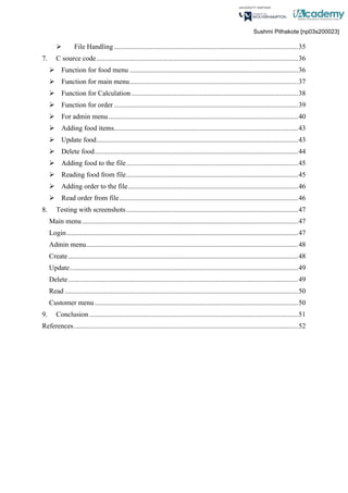 Food Order Management System using C | PDF