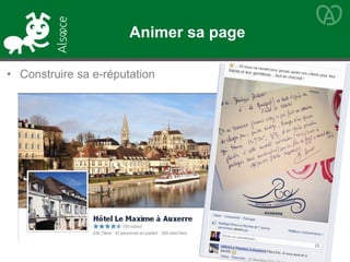 • Construire sa e-réputation
Animer sa page
 