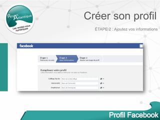 Créer son profil
ÉTAPE 2 : Ajoutez vos informations
 