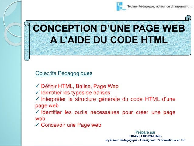 Créer une page web à l'aide du Code HTML