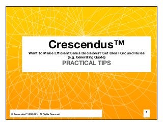 Crescendus™ | Want to Make Efficient Sales Decisions? Set Clear Ground Rules
