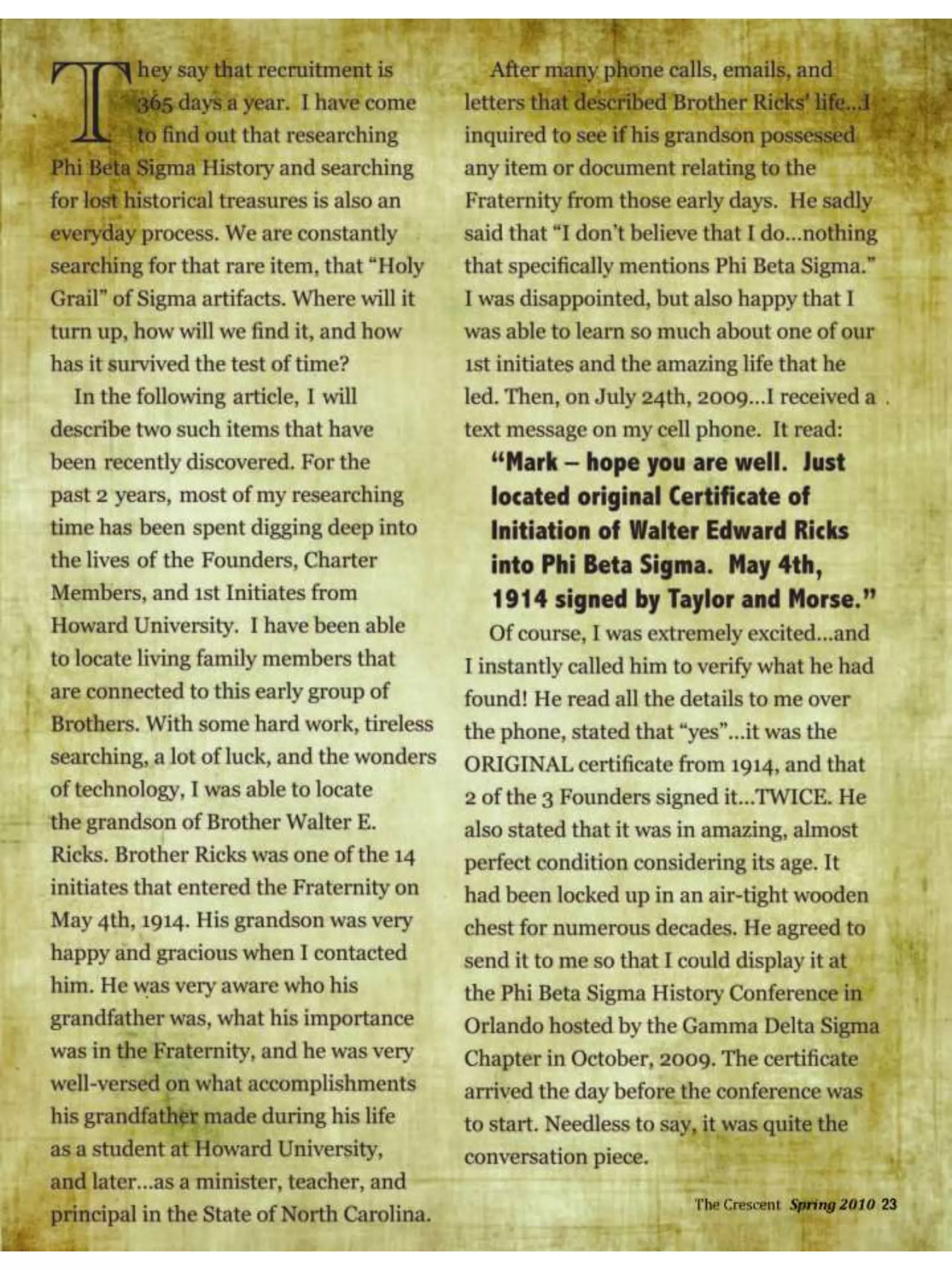 Crescent spring 2010